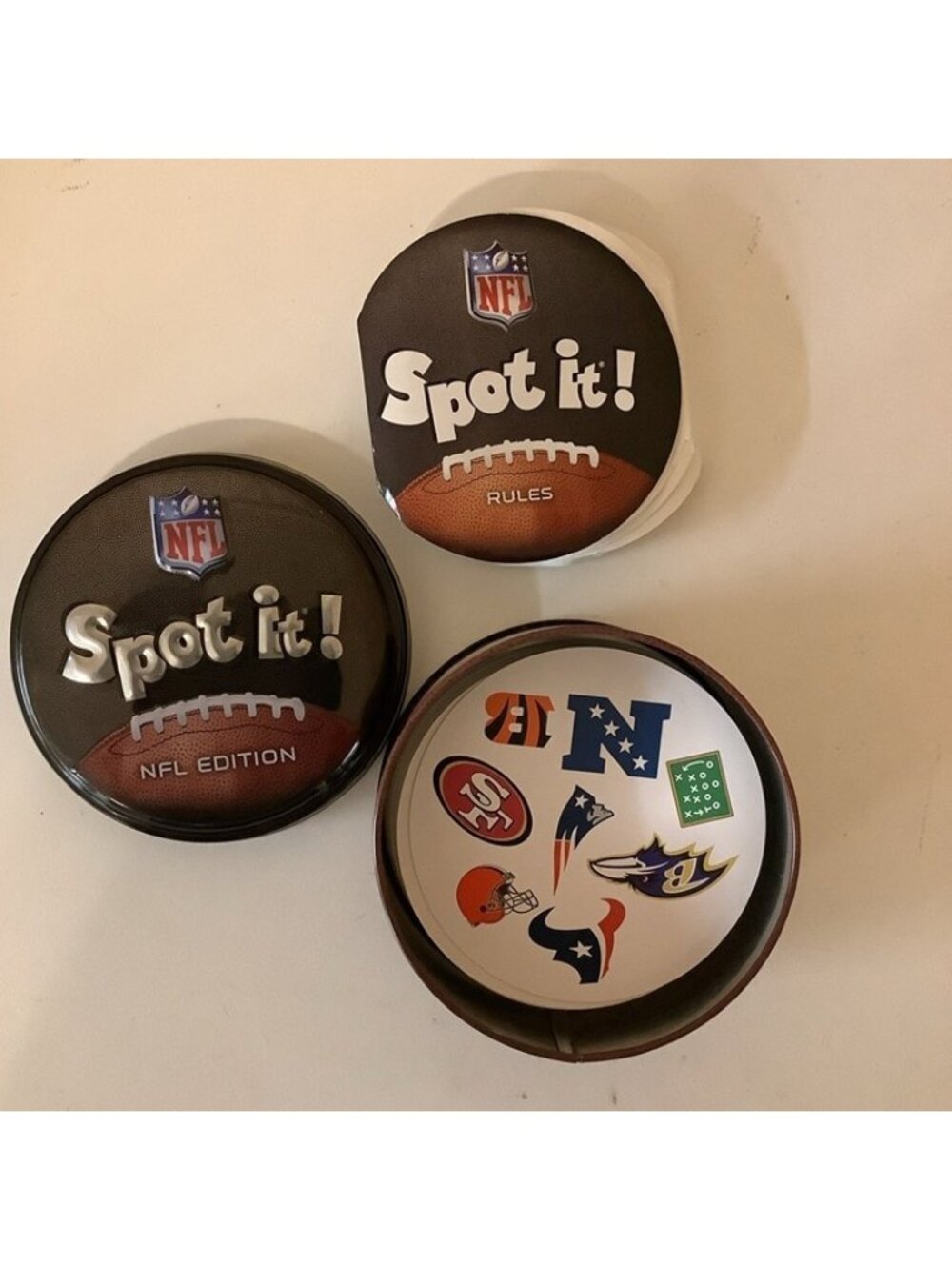 MasterPieces Spot It! Card Game NFL Edition Official Licensed Ages 6+, Preloved